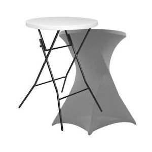 Oviala Business Opvouwbare tafelstandaard 110x80 met grijze elastische hoes - grijs Kunststof 103865