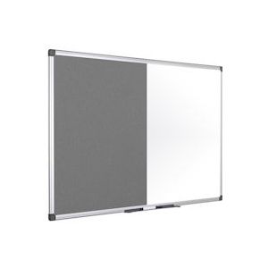 Bi-Office Maya Combinatie Grijs Vilt / Whiteboard Met Aluminium Omlijsting, 90x60 cm - grijs Weefsel XA0328170