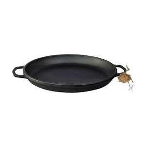 Maysternya™ Gietijzeren barbecuepan - ø 40 x 4 cm - Stoofpan gietijzer voor elk soort warmtebron - Zwart - Gietijzer MA-400-40