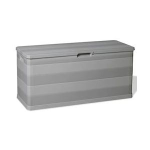 <p>Deze trendy opbergbox is de perfecte oplossing om je tuin of terras opgeruimd te houden. De ruime kist biedt voldoende opbergruimte voor kussens, zitkussens, dekens, gereedschap en andere spullen. Bovendien is de stevige constructie van de box ook geschikt voor gebruik als gereedschapskist.</p>
<p>De opbergbox is gemaakt van duurzaam polypropyleen (PP) en kan zowel binnen als buiten gebruikt worden. Het ingetogen en tijdloze ontwerp past bij iedere inrichting, waardoor het een veelzijdige keuze is. Montage is eenvoudig, dus je kunt snel genieten van een opgeruimde tuin of terras.</p>
<ul>
  <li>Kleur: lichtgrijs</li>
  <li>Materiaal: polypropyleen (PP)</li>
  <li>Afmetingen: 117 x 45 x 56 cm (L x B x H)</li>
  <li>Inhoud: 280 L</li>
  <li>Afsluitbaar (slot niet inbegrepen)</li>
  <li>Geschikt voor zowel binnen als buiten</li>
  <li>Eenvoudig te monteren</li>
</ul>