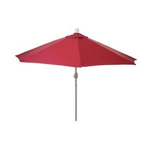 Mendler Parla halfronde parasol, balkonparasol, UV 50+ polyester/aluminium 3kg ~ 300cm bordeaux zonder voet - rood Textiel 35136