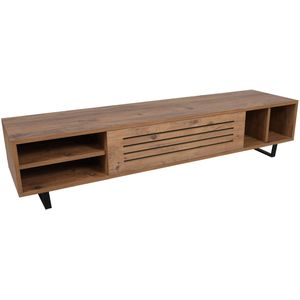 Oviala Business TV-meubel met donker houteffect 160 cm - Massief hout 111837