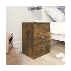 vidaXL Eiken nachtkastje gerookt 38x35x56 cm Materiaal: hout - 815321