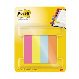 Post-it notes markers Poptimistic, ft 15 x 50 mm, blister met 4 blokjes van 50 tabs - 670-4-POP