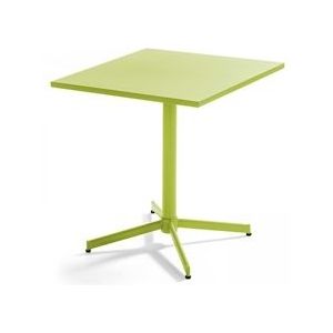 Oviala Business Vierkante kantelbare bistro terrastafel in groen staal - groen Staal 105162