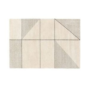 Oviala Business Rechthoekig tapijt, lineair patroon, beige kortpolig 120 x 170 cm - beige Polypropyleen, kunststof 108644