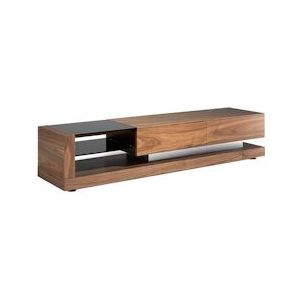 AC ANGEL CERDÁ Angel Cerdá  TV-meubel walnoot en zwart getint glas 3139C - bruin Vervaardigd hout 8435631005537