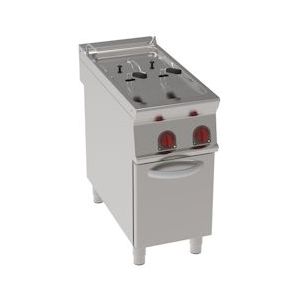 Elektrische friteuse 10+10 liter op tafel - 400x900x900 mm - 14000 W 400/3V - 39471613 Eurast - Roestvrij staal 39471613