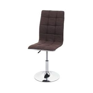Mendler Eetkamerstoel HWC-C41, stoel keukenstoel, in hoogte verstelbaar draaibaar, stof/textiel ~ bruin - bruin Textiel 74281