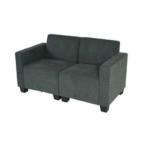 Mendler Modulaire 2-zitsbank Couch Lyon, stof/textiel ~ antracietgrijs - grijs Textiel 75607+75608