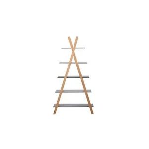 Möbilia Kinderplank in tentvorm | 5 planken | B 90 x D 35 x H 170 cm | grijs / naturel | 12020033 | Serie REGAL - grijs Hout 12020033
