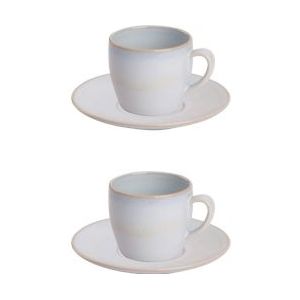 Palmer Koffiekop en schotel Barolo 21 cl 8 cm Lichtblauw Stoare 2 stuks - blauw Steengoed 8717522168881