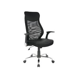 SIGMA bureaustoel EC311, mesh/PU, 72,5 x 70 x 110 cm, met vaste armleuningen, bekleding, in hoogte verstelbaar, zwart - zwart Kunststof 382990