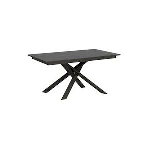 Itamoby Uitschuifbare tafel 90x160/220 cm Antraciet Spatelportaal met Antraciet rand Antraciet Structuur - 8050598018569