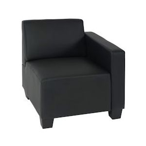Mendler Modulair zijpaneel rechts, fauteuil met armleuning Lyon, kunstleer ~ zwart - zwart Synthetisch materiaal 21692
