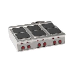 Elektrische kookplaat 6 ronde platen - 1200x900x280 mm - 24000 W 400/3V - 34500613 Eurast - grijs Roestvrij staal 34500613
