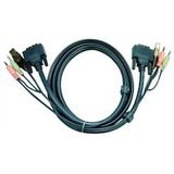 ATEN 2L-7D05U KVM Kabel DVI-D (Single Link), USB, Audio, zwart, 5 m - zwart 2L-7D05U