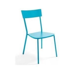Oviala Business Blauw stalen stoel - Oviala - blauw Staal 104091