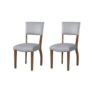 Merax fluwelen eetkamerstoelen set van 2 stoelen moderne minimalistische woonkamer slaapkamer stoelen rubber houten poten grijs - grijs Multi-materiaal WF317853AAE