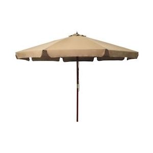 vidaXL Parasol met houten paal 330 cm Taupe - bruin 47215