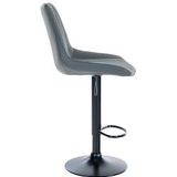 CLP Set van 2 barkrukken Toni kunstleer grijs/Metaal mat zwart - grijs Polyester 324197