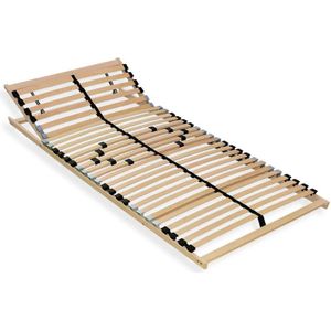 Sleepneo Lattenbodem 100x200, Verstelbaar hoofdeinde, Ergonomische 7-zone lattenbodem, Beukenhout, 28 latten,Gemaakt in Duitsland, Zelf te monteren, tot 150 kg - bruin Massief hout LR0210201K110