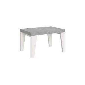 Itamoby Uitschuifbare tafel 90x130/390 cm Naxy Mix Cement blad met witte essen poten - 8050598046289