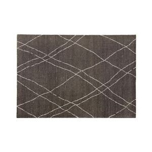 Oviala Business Houtskoolgrijs rechthoekig tapijt met Berbermotief 120 x 170 cm - grijs Polypropyleen, kunststof 108638