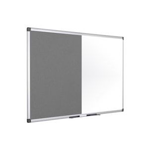 Bi-Office Maya Combinatie Grijs Vilt / Whiteboard Met Aluminium Omlijsting, 120x90 cm - beige Kurk XA0528170