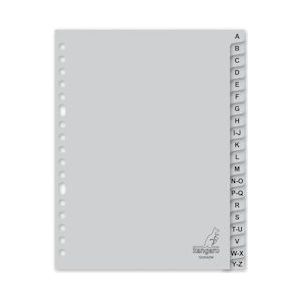 Kangaro tabblad A5 letters PP 120 micron 17r. 20 delig grijs - grijs Polypropyleen, kunststof G520AZM