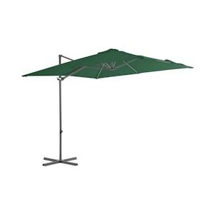 vidaXL Zweefparasol met stalen paal 250x250 cm groen - groen 44625