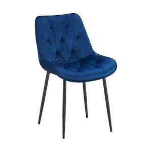 CLP Eetkamerstoel Wallace fluweel blauw - 323669