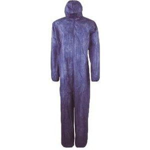 MONOUSO - Wegwerp plastic overall "TST" PP capuchonrits 35g maat 3XL Blauw (1 Stuk) - XXXL blauw 8435771411816