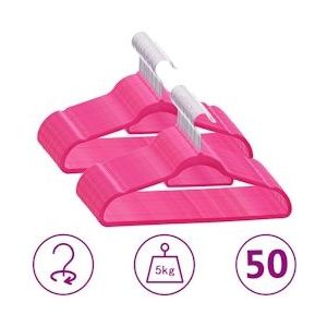 vidaXL 50-delige Kledinghangerset anti-slip fluweel roze - 289924