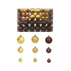 vidaXL 100-delige kerstbal set 3/4/6 cm bruin/brons/goud - 245714