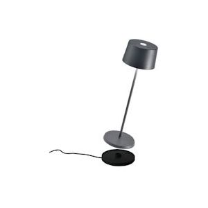 Zafferano Olivia Pro Donkergrijze LED tafellamp, oplaadbaar en dimbaar - LD0850N3