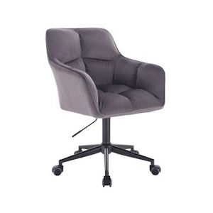 SVITA JERRY bureaustoel met armleuningen in hoogte verstelbare bureaustoel met wielen fluweel donkergrijs - grijs Polyester 91541
