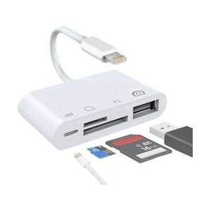 TOJ 4 in 1 Lightning Hub naar 1x USB 3.0 Poort + Micro SD / SD Kaartlezer + 8 Pins Lightning (PD) - Apple Iphone/Ipad - TOJ-11