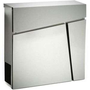 HELLOSHOP26 Design brievenbus met krantenvak roestvrij staal zilver 16_0000095 - zilver 3000970499788