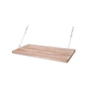 Mendler Wandtafel HWC-H48, wandklaptafel wandplank tafel met schoolbord, opvouwbaar massief hout ~ 120x60cm - bruin Massief hout 74304