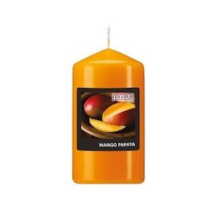 PAPSTAR, Geurstompkaarsen "Flavour by GALA" Ø 58 mm �· 110 mm perzik - Mango-Papaya - oranje Was 96904