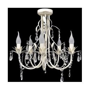 Kristallen Kroonluchter met Wit Elegant Design (5 Lampen)