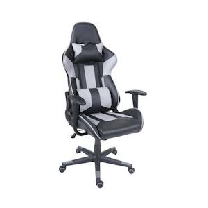 Mendler Bureaustoel HWC-F84, bureaustoel gamestoel directiestoel bureaustoel, kunstleer ~ zwart/grijs - grijs Synthetisch materiaal 70541