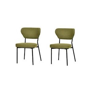 Duko Stapelbare stoel gestoffeerd - Groen - SET VAN 2 - groen Polypropyleen, kunststof 6096735284239