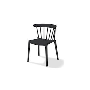Windson stapelstoel zwart, polypropyleen, 54x53x75cm (BxDxH), 50900 - zwart VEB-50900