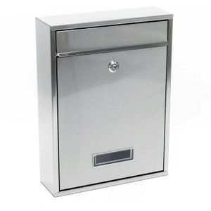 HELLOSHOP26 - Wandbrievenbus - Roestvrij Staal - Zilver - 26 x 9 x 35 cm