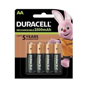 Duracell Rechargeable AA 2500mAh batterijen, verpakking van 4