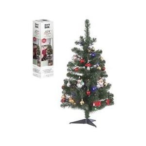 Black Box Trees Kunstkerstboom Joy met decoratie en LED verlichting - H90 x D 50 cm - Groen - groen Synthetisch materiaal 1084906