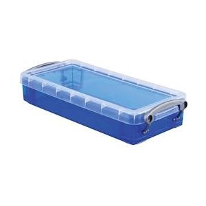 Really Useful Box pennenbakje 0,55 liter, transparant blauw - 5060024805567