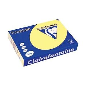 Clairefontaine Trophée gekleurd papier, A4, 80 g, 500 vel, citroengeel - 266088